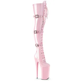10 Inch Heel BEYOND-3028 Baby Pink Pat 8 Inch Vs 6 Inch Work Boots