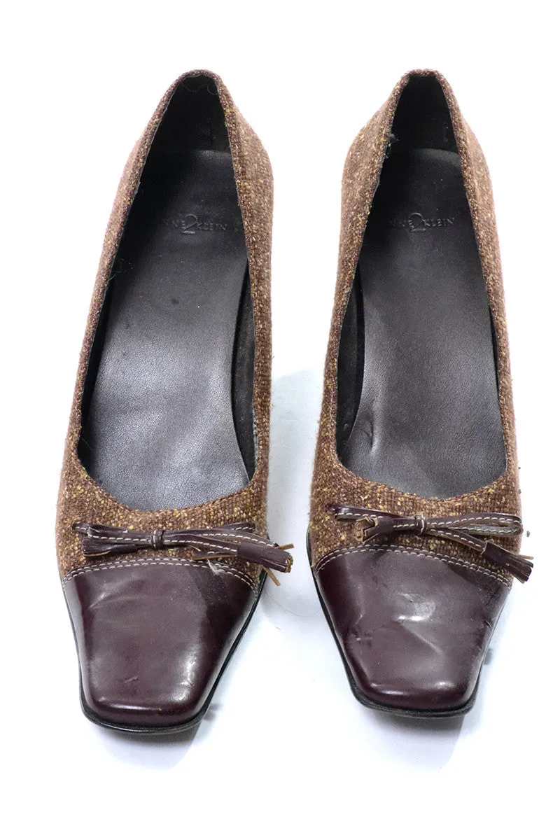 Asics Jb Elite Iv Wrestling Shoes 1980's Woven Brown and Red Leather Heels by Anne Klein 2 Size 10