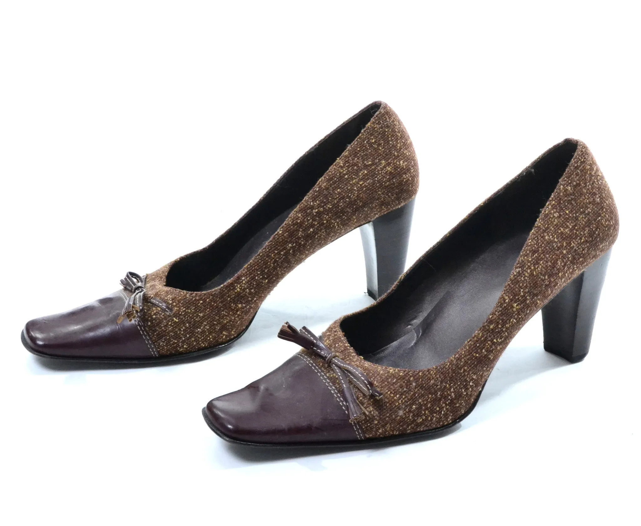 Asics Shoes Jjjjound 1980's Woven Brown and Red Leather Heels by Anne Klein 2 Size 10