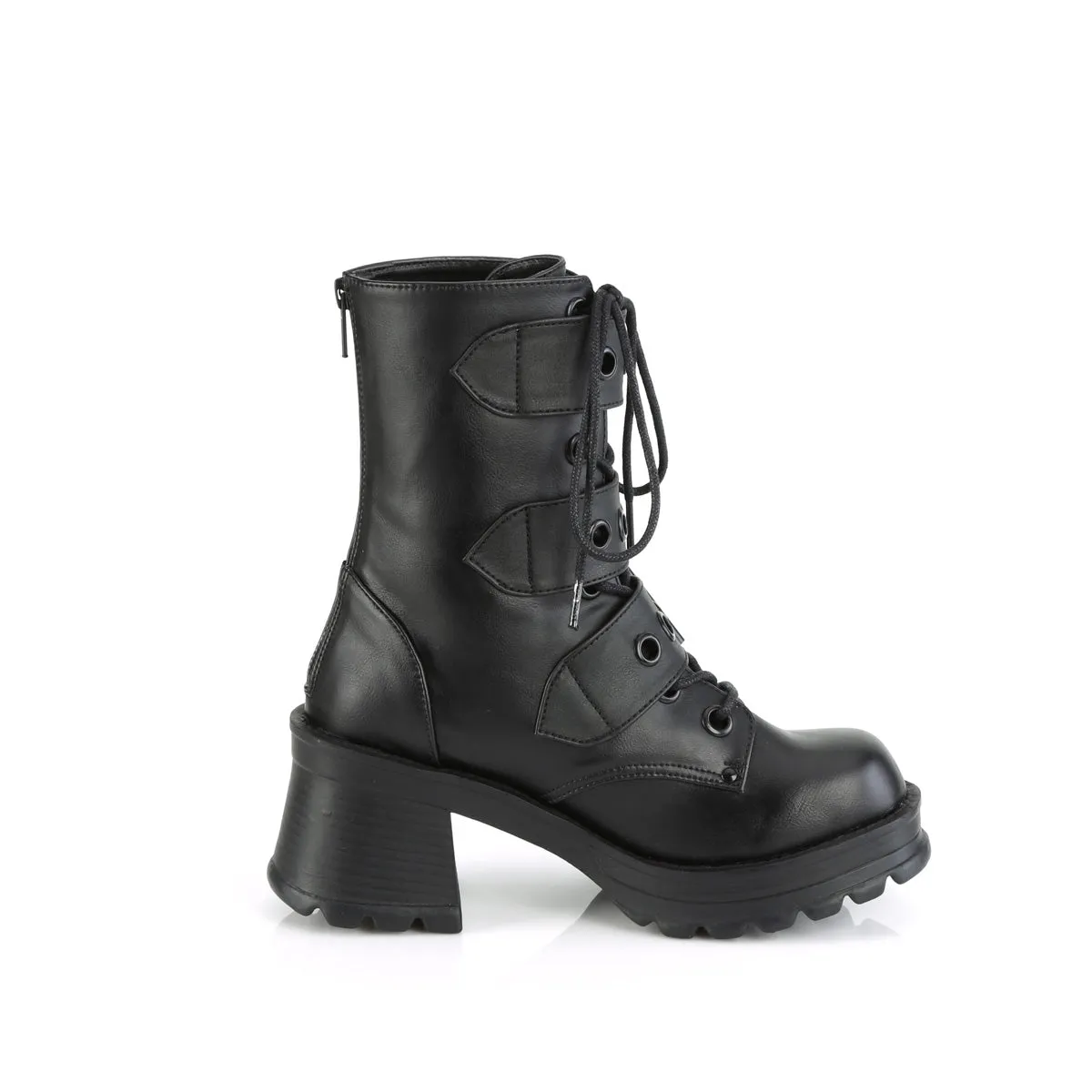 2 Inch Heel BRATTY-118 Black Worn Work Boots