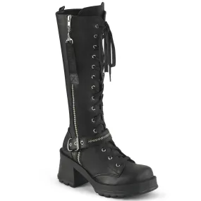 2 Inch Heel BRATTY-206 Black Wide Calf Work Boots
