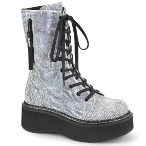 2 Inch Platform EMILY-362 Silver Interceptor Work Boots