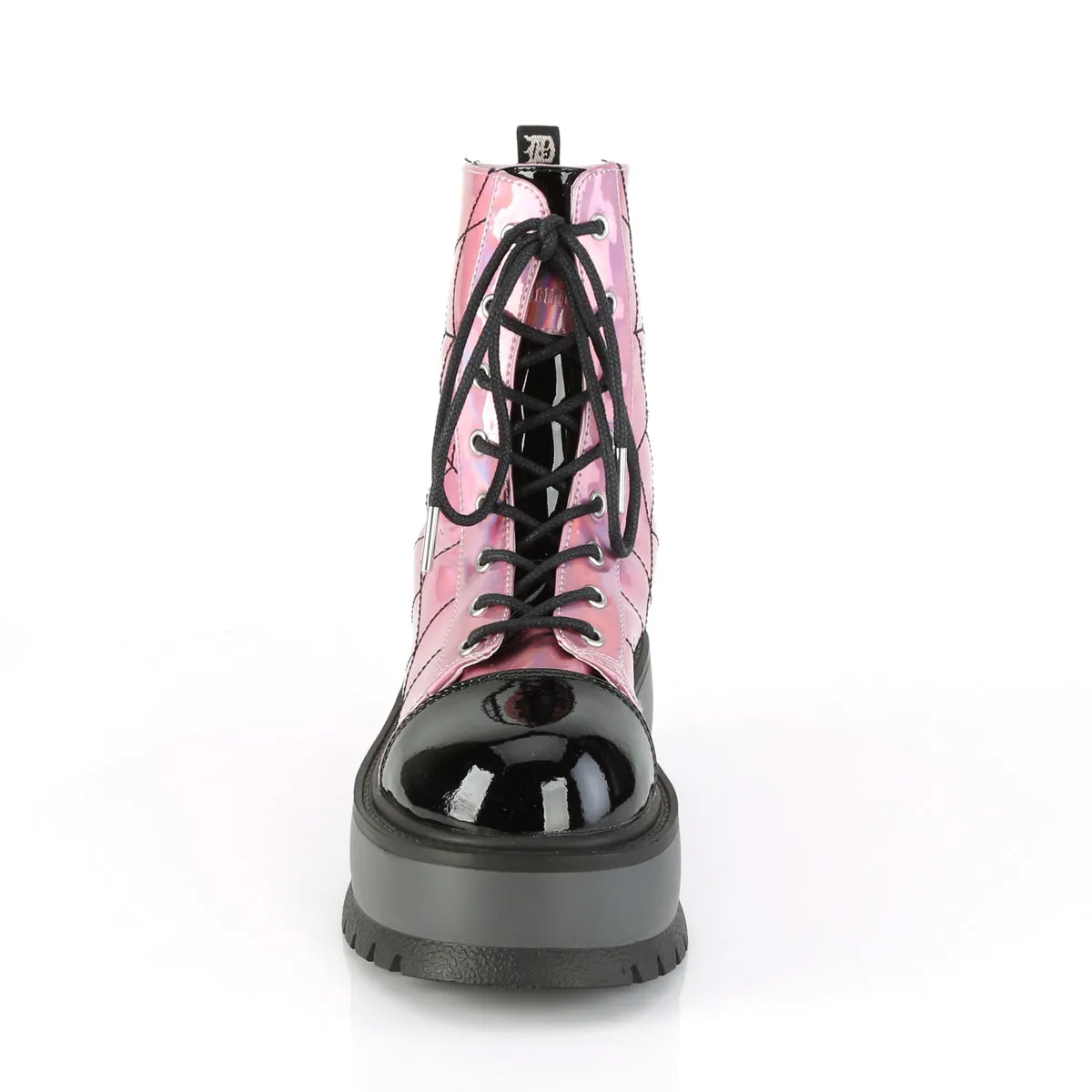 2 Inch Platform SLACKER-88 Pink Hologram Best Work Boots For Builders