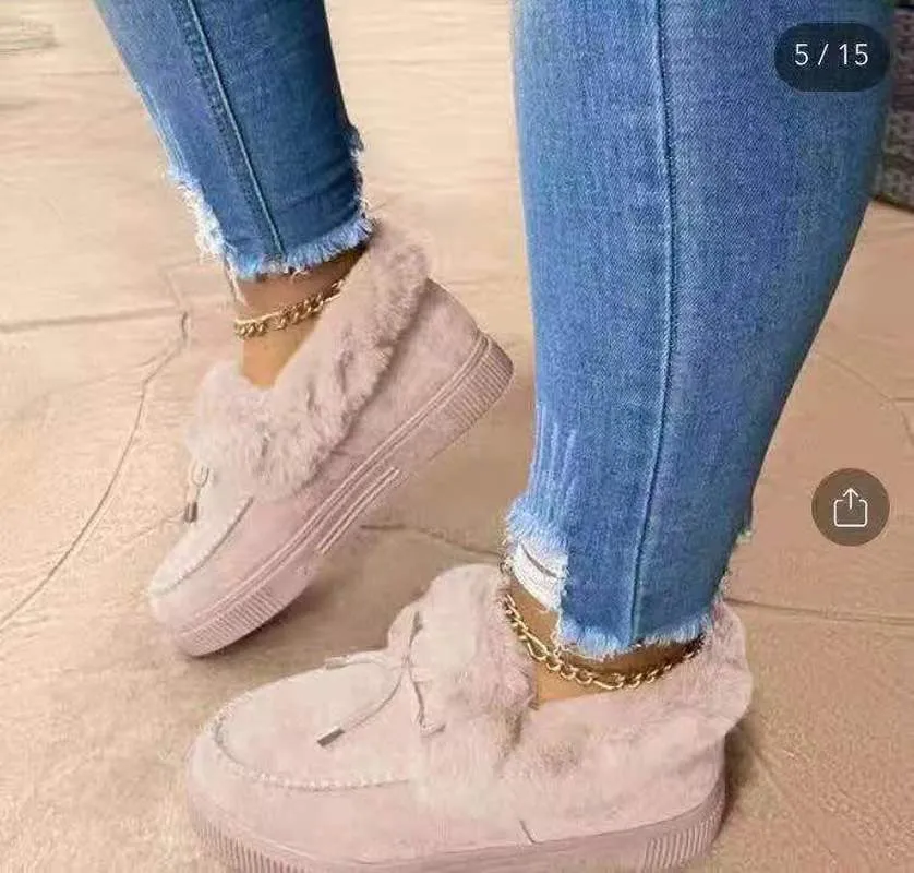 Pawz Snow Boots 2023 Women Winter Boots Warm Plush Velvet Ankle Snow Boots Lace Up Soft Winter Sneakers Comfortable Cotton Shoes for Women