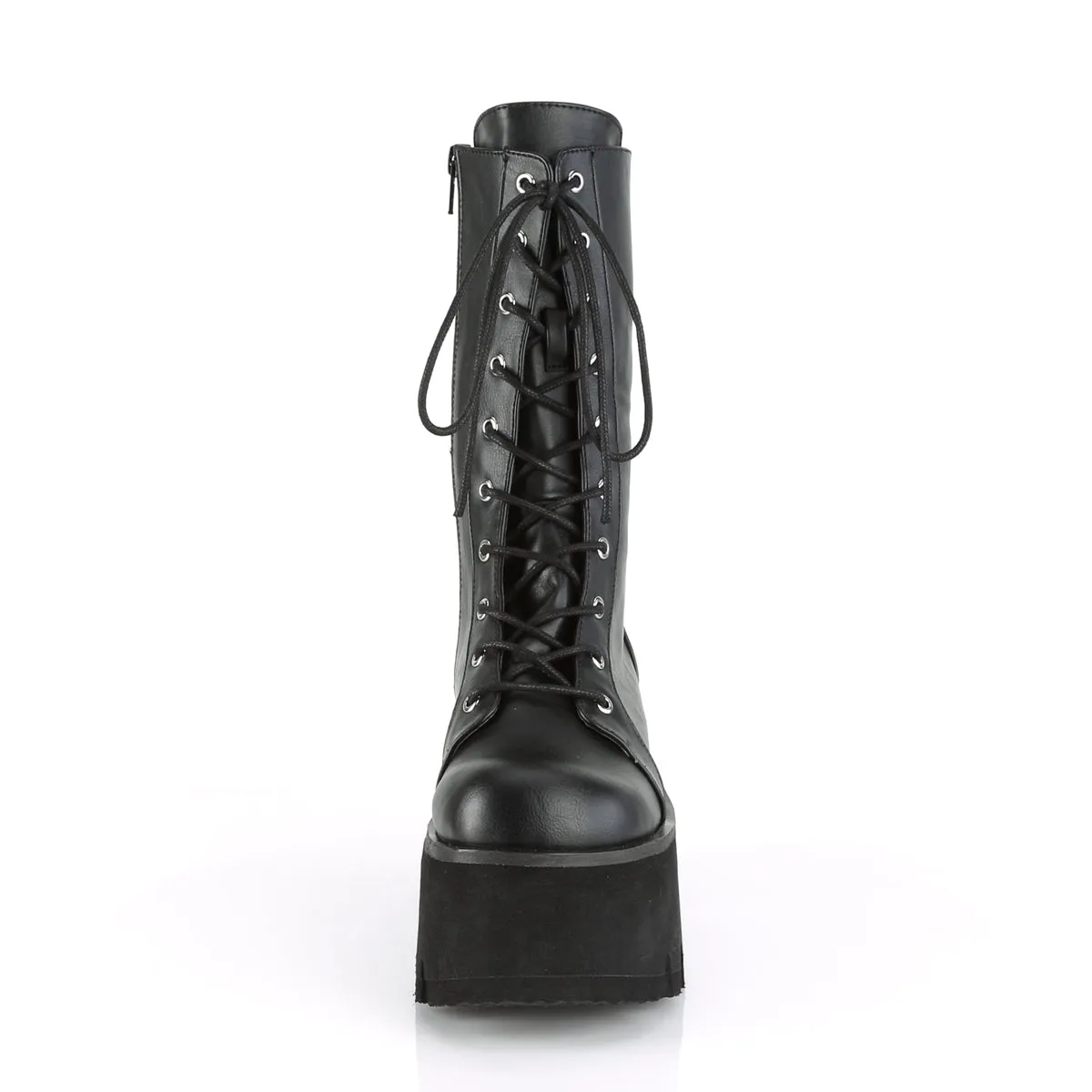 3 Inch Heel ASHES-105 Black Work Boots For Achilles Tendonitis
