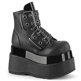 Best Work Boots No Laces 4 Inch Platform BEAR-104 Black Pu