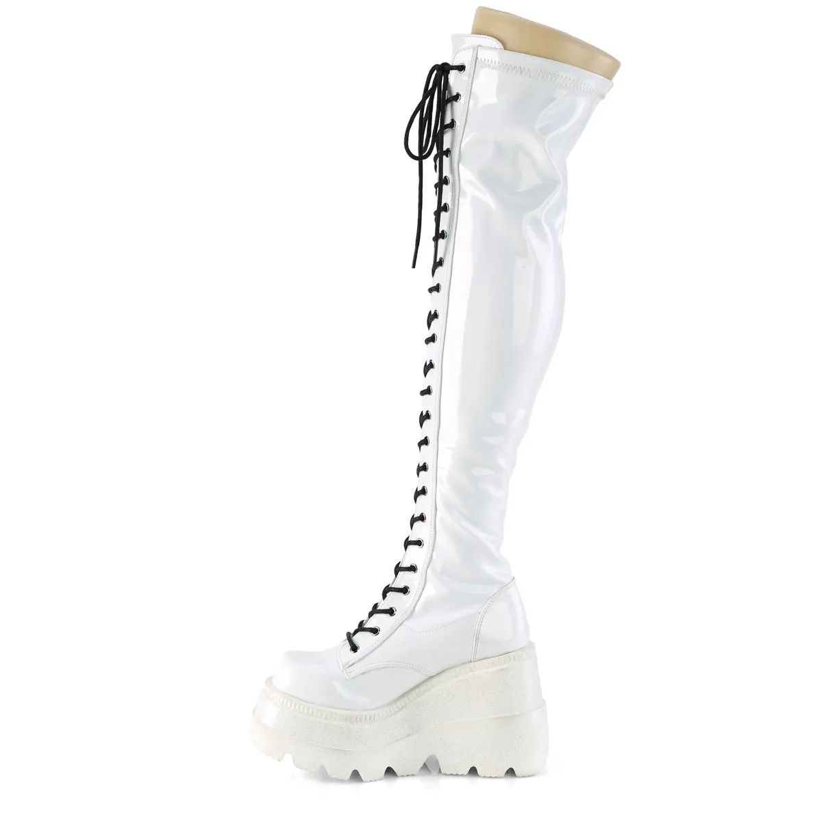 4 Inch Wedge Platform SHAKER-374 White 13 Ee Work Boots