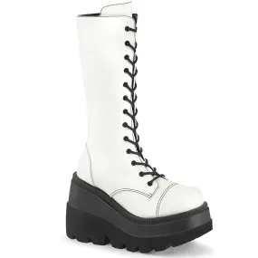 Conductive Work Boots 4 Inch Wedge Platform SHAKER-72 White