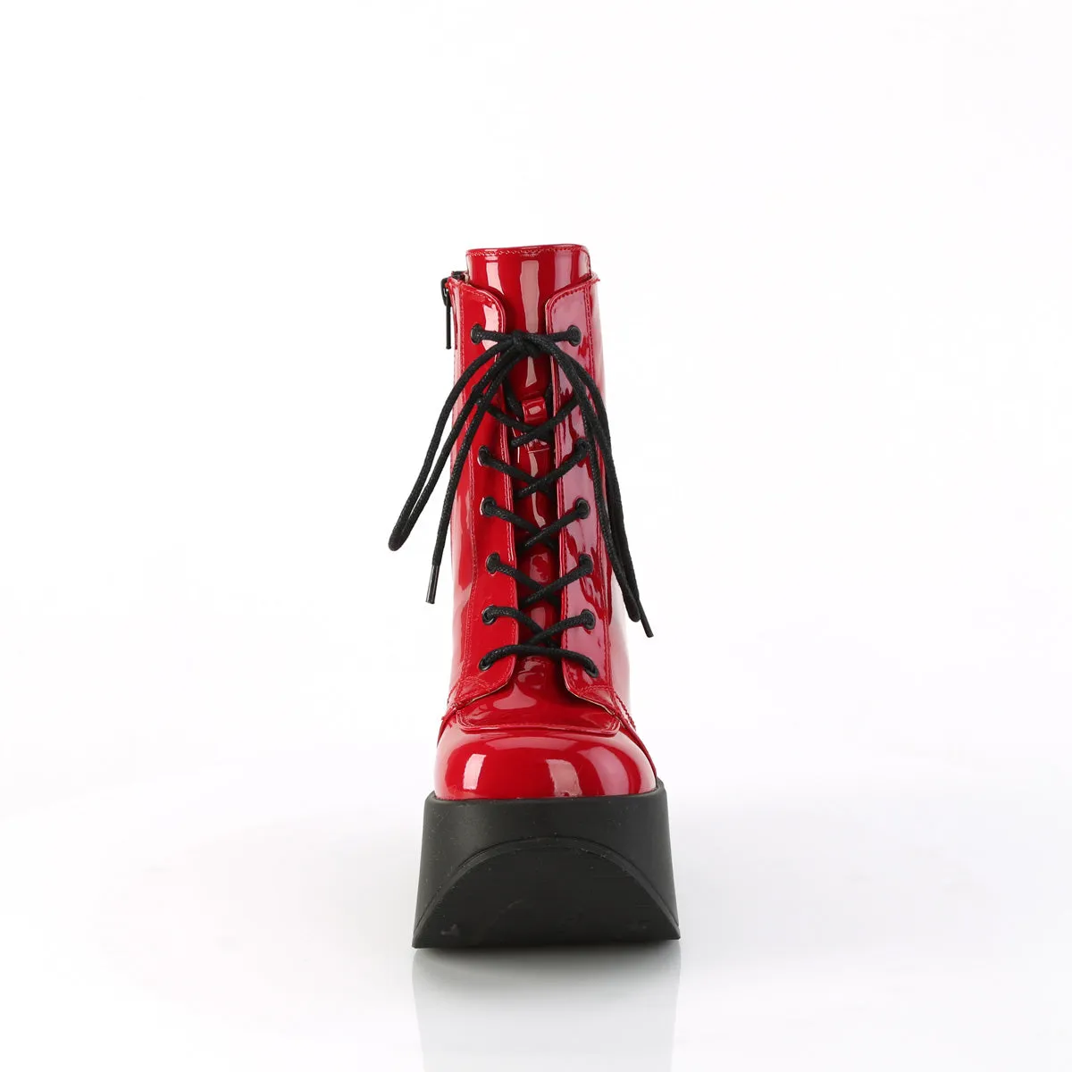 Most Comfortable Boots For Work 5 Inch Platform DYNAMITE-106 Red Patent
