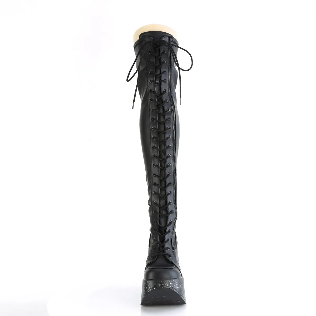 5 Inch Platform DYNAMITE-300 Black Pu Inexpensive Work Boots