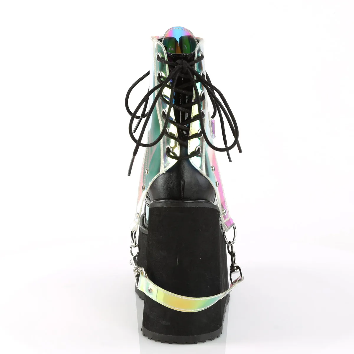 Best Slip On Work Boots For Flat Feet 5 Inch Platform SWING-115 Black Pu