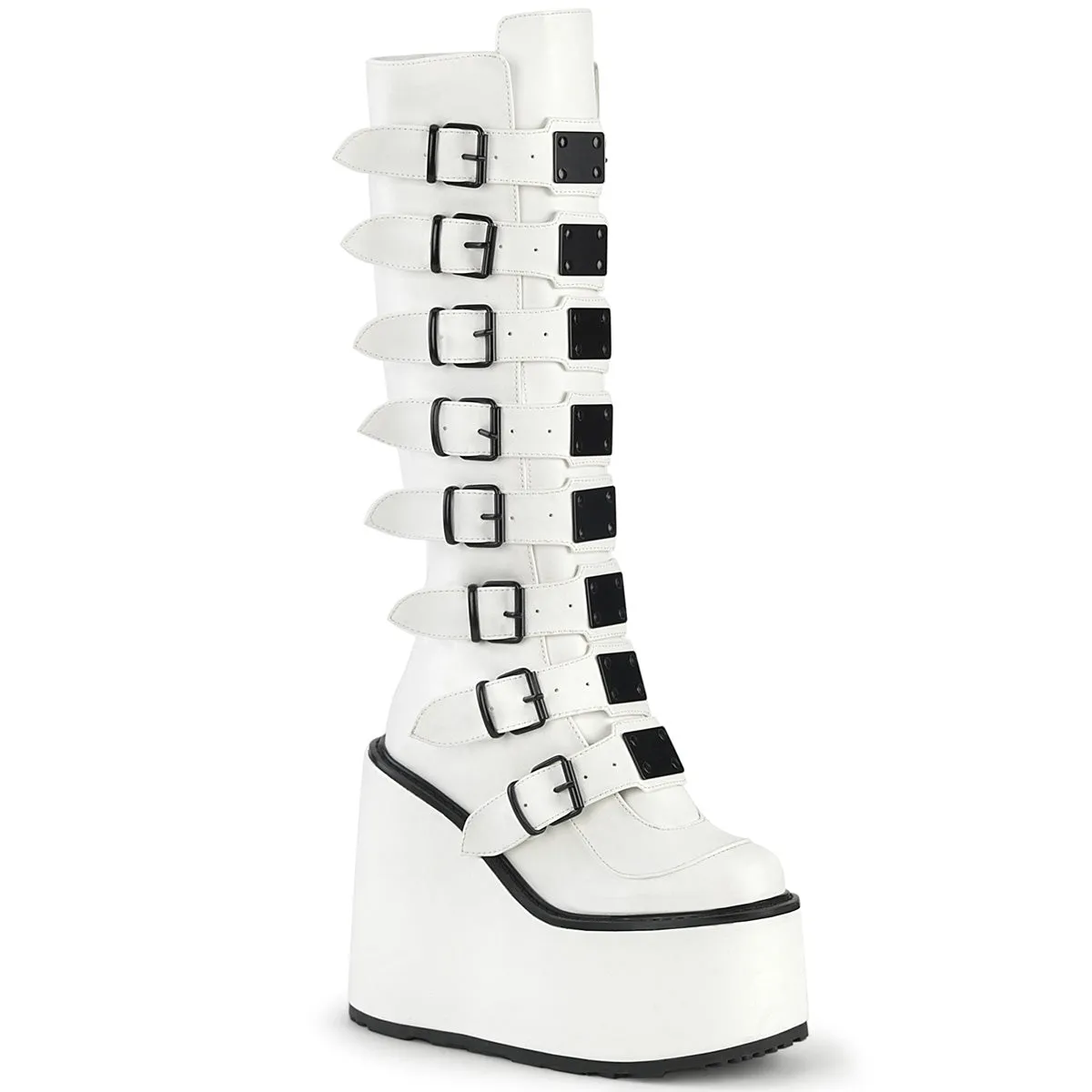 Best Work Boots For Standing On Ladders 5 Inch Platform SWING-815 White