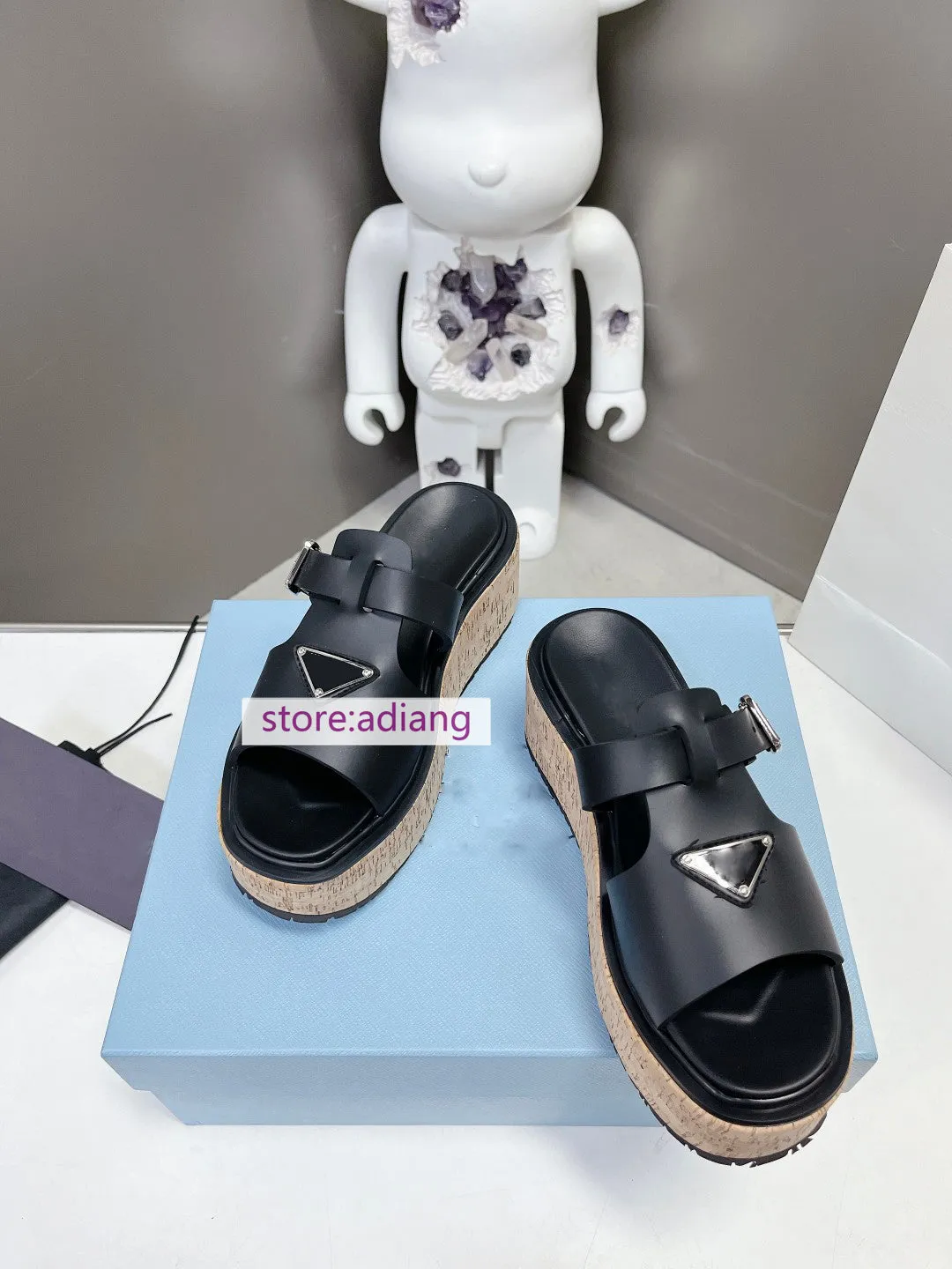 5.5cm brown thick bottom slippers casual beach shoes women fashion women 2023 35-40 Pretty Ballet Slippers