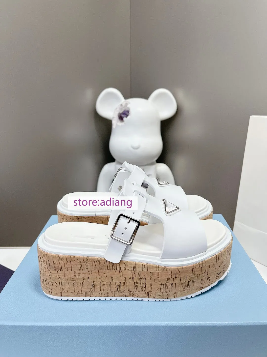 My Melody Slippers 5.5cm brown thick bottom slippers casual beach shoes women fashion women 2023 35-40