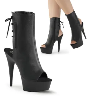 6 Inch Heel DELIGHT-1018 Black Suede Work Boots