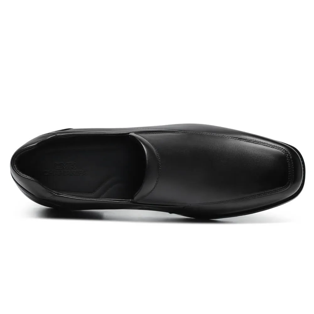 7 CM/2.76 Inches CMR CHAMARIPA Slip-On Height Increasing Shoes for Men - Black Calfskin Dress Shoes Slip On Shoes With Dress