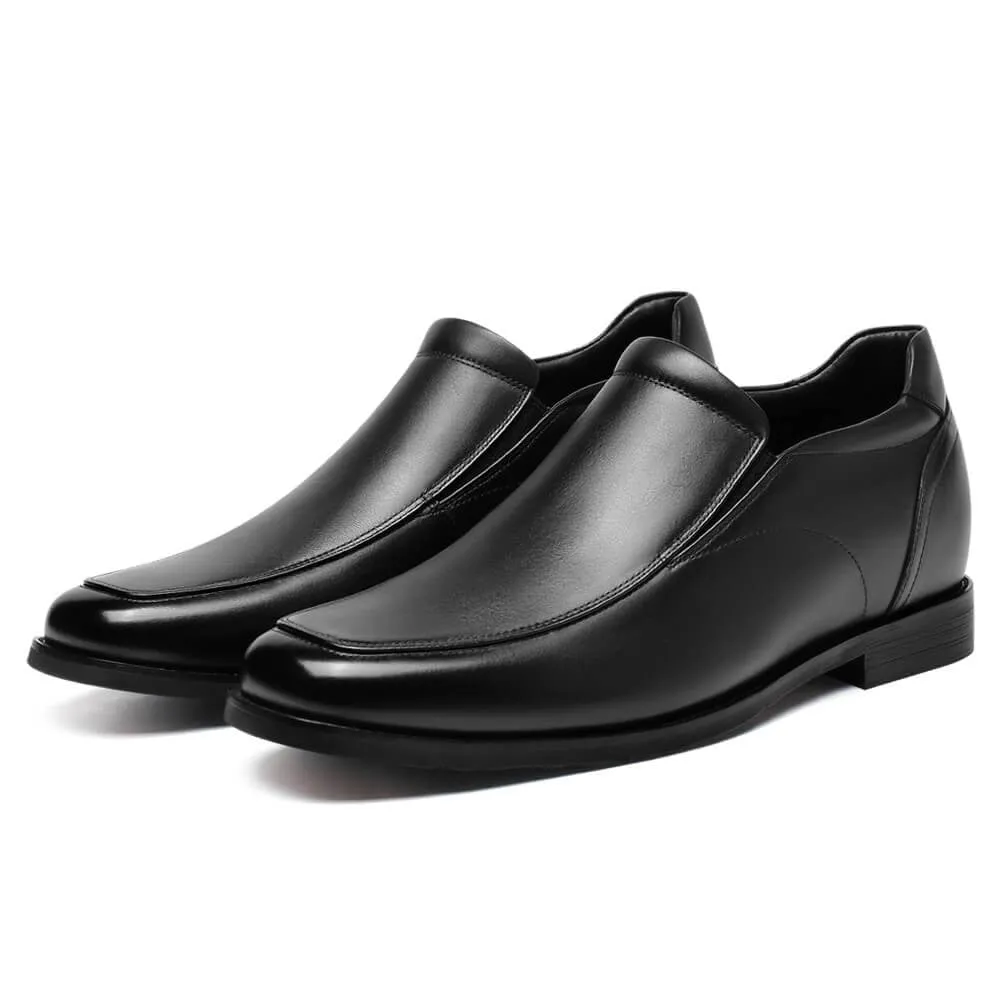 7 CM/2.76 Inches CMR CHAMARIPA Slip-On Height Increasing Shoes for Men - Black Calfskin Dress Shoes Converse Shoes And Dresses