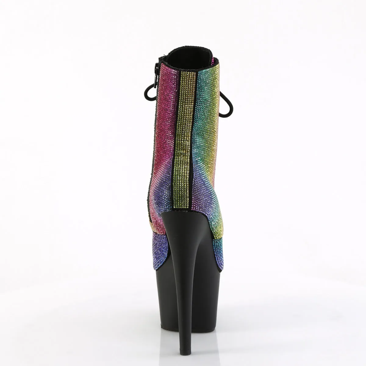 Working Boot 7 Inch Heel ADORE-1020RS Rainbow Rhinestone