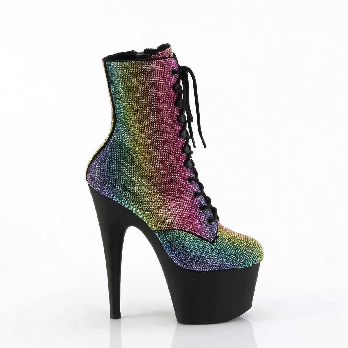 7 Inch Heel ADORE-1020RS Rainbow Rhinestone Best Work Boots Under 200