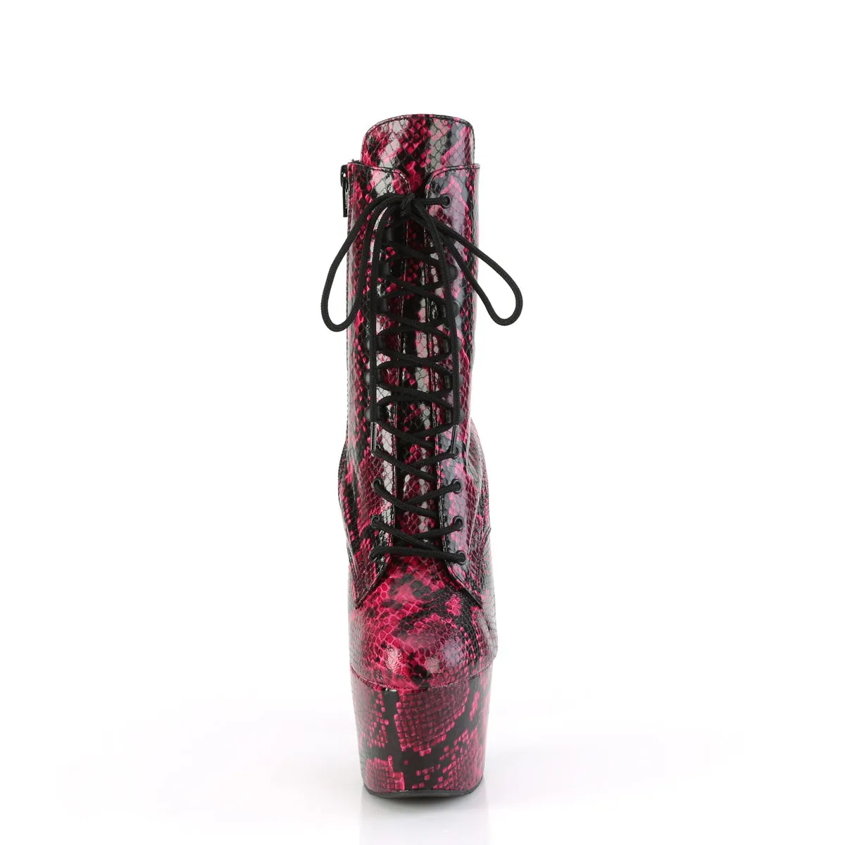 7 Inch Heel ADORE-1020SPWR Hot Pink Snake Print Best Work Boots For Tree Work