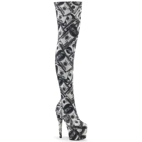7 Inch Heel ADORE-3000DP Dollar Print Best Work Boots For Ice And Snow