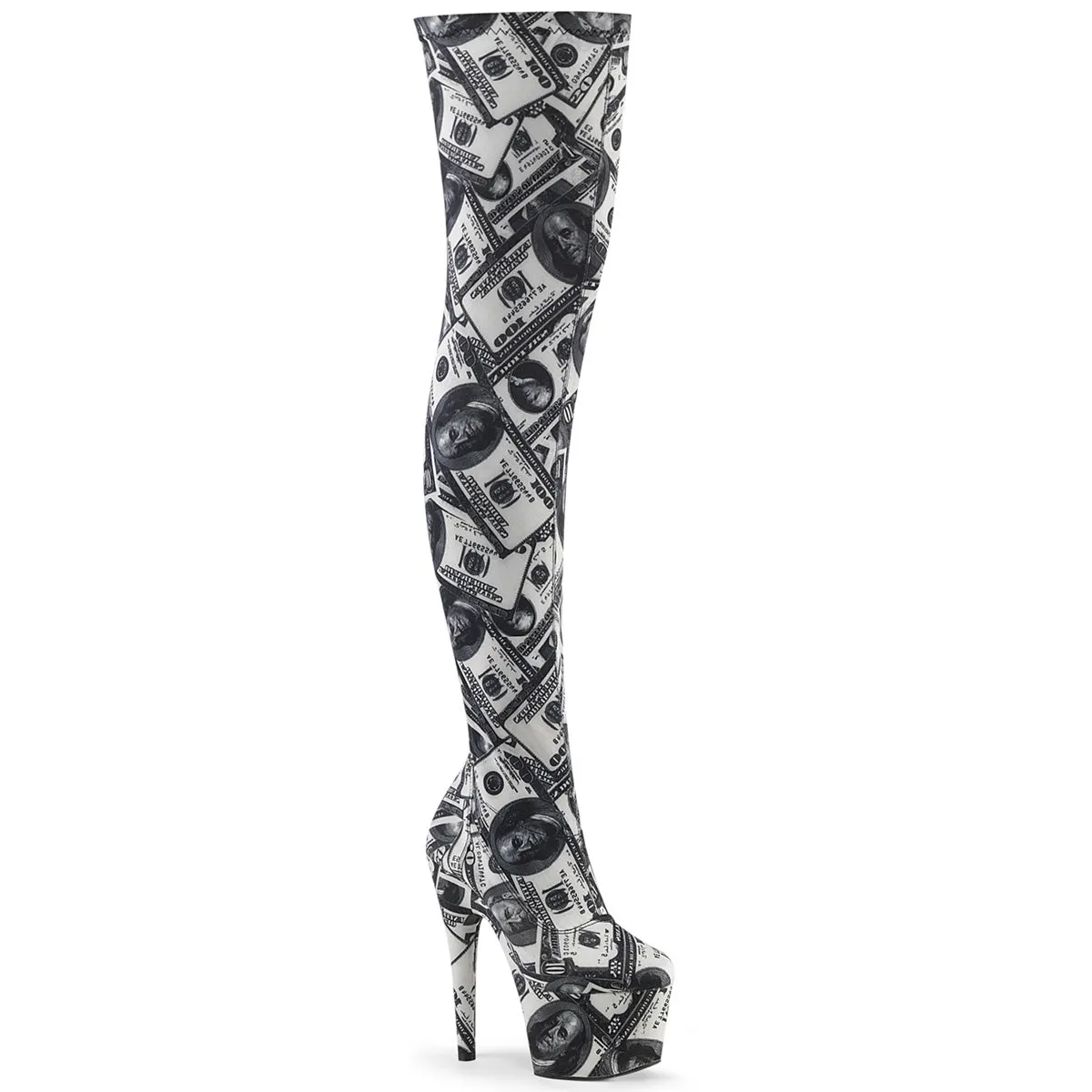 6 Work Boots 7 Inch Heel ADORE-3000DP Dollar Print