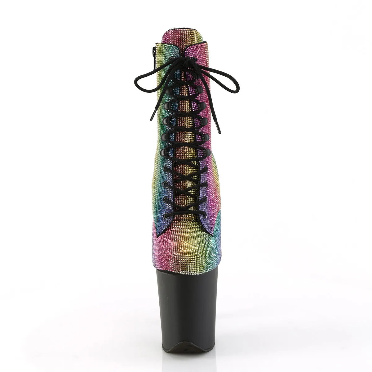 8 Inch Heel FLAMINGO-1020RS Rainbow Rhinestone Western Work Boot