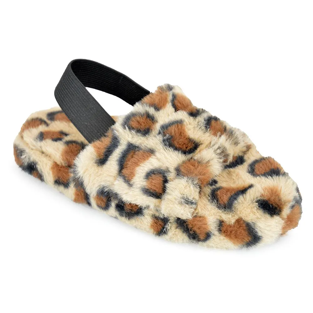 Sweaty Slippers A2Z 4 Kids Girl Boys Fuzzy Slippers Faux Fur Quilted Sliders Backstrap Sliders