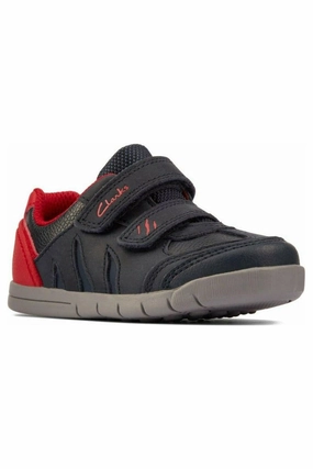 Clarks Rex Play Toddler navy red Mid Top Design