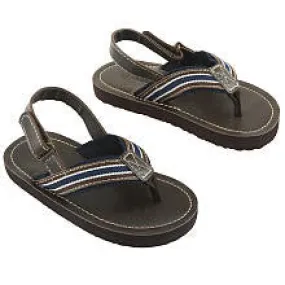 Skechers Slip In Sandals Koala Kids Boys' Brown Faux Leather Hard Sole Thong Sandals