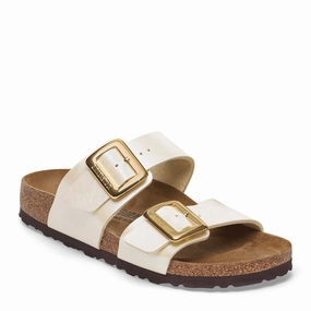 Women's Birkenstock, Sydney Luxe Buckle Sandal - Narrow Fit Single Strap Cool Lifestyle Slides