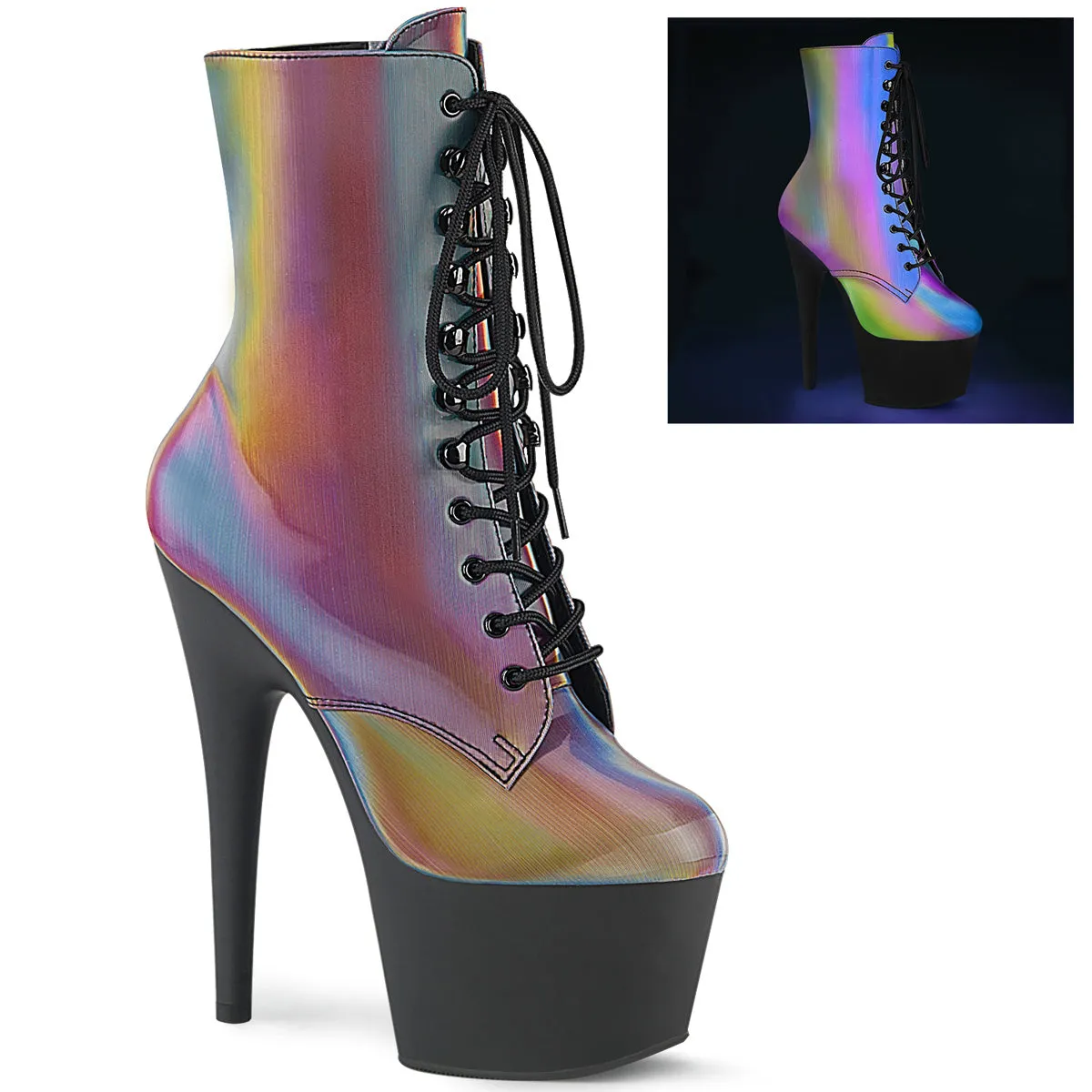 ADORE-1020REFL Pleasers Rainbow UV Exotic Dancing Ankle Boots Adidas Superstar Basketball Shoes