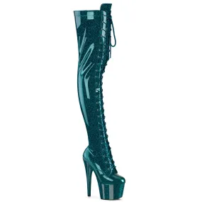 ADORE-3020GP Pleaser Teal Glitter Sexy Platform Shoes (Pole Dancing Heels) Cricket Asics Shoes