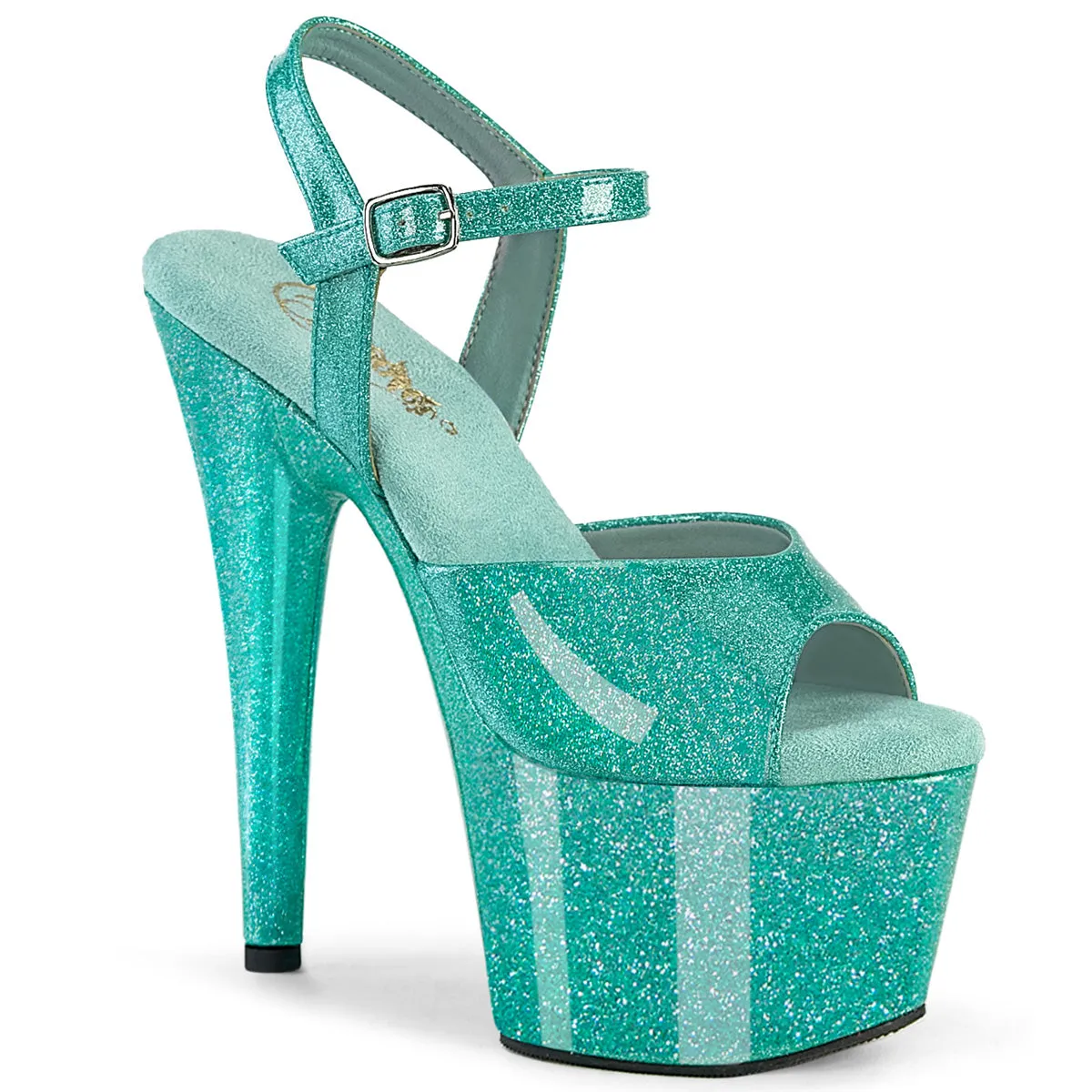 ADORE-709GP Pleaser Aqua Glitter Sexy Platform Shoes (Pole Dancing Heels) Best Asic Shoe For Plantar Fasciitis