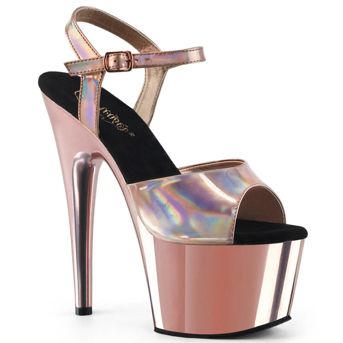 Shoe Brand Asics ADORE-709HGCH Pleaser Rose Gold Glitter Sexy Platform Shoes (Pole Dancing Heels)