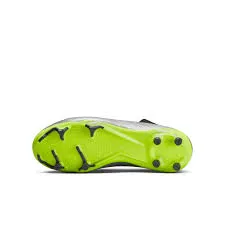 Matching Soccer Cleats And Ball Nike Junior Zoom Vapor 15 Academy FG Firm Ground Shoes - Metalliac Silver/Volt- Black