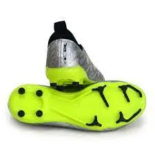 Nike Junior Zoom Vapor 15 Academy FG Firm Ground Shoes - Metalliac Silver/Volt- Black Jr Tiempo Soccer