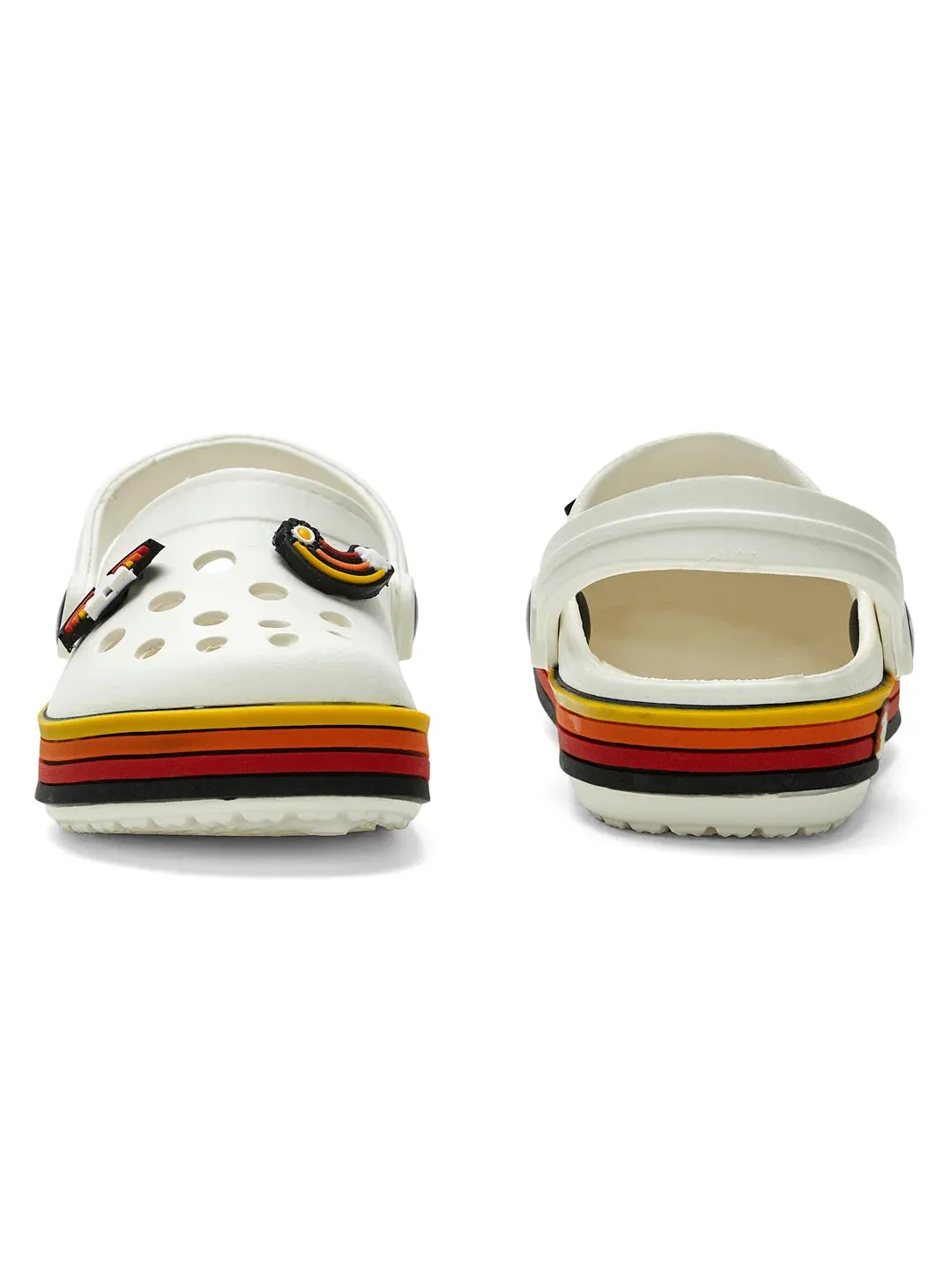 GC-9001K Off White Kid's Clogs Short Wedge Sandals