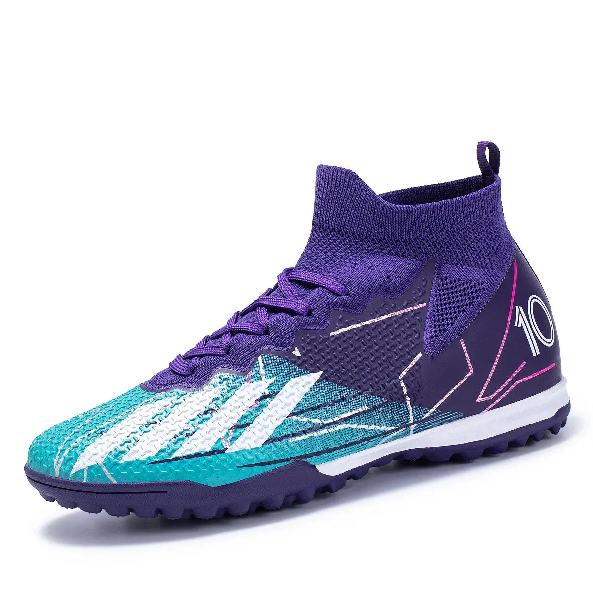 Messi Style High Top Soccer Cleats/TF/FG Professional Golden Shoes