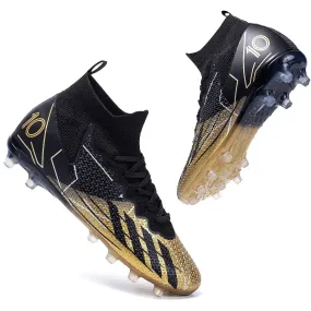 Messi Style High Top Soccer Cleats/TF/FG Professional Golden Shoes Infant Soccer Cleats Size 5