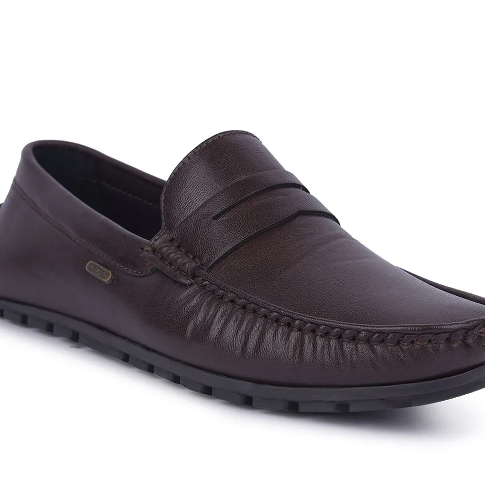 Loafers Suede Fortune Non-Lacing Brown Casual Loafers For Men AVL-12 By Liberty