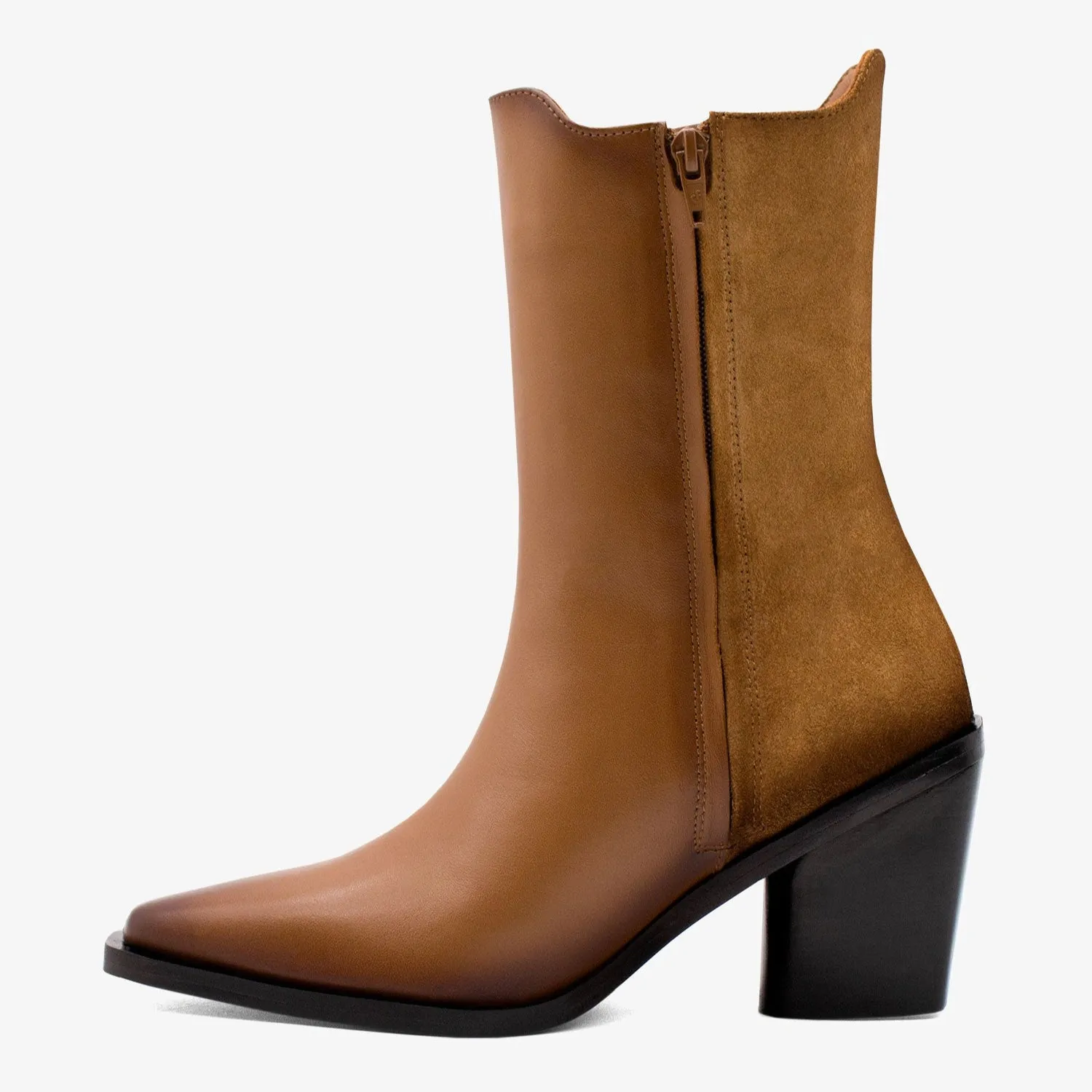 Brown Leather Boots With Heel Arizona Leather Boots