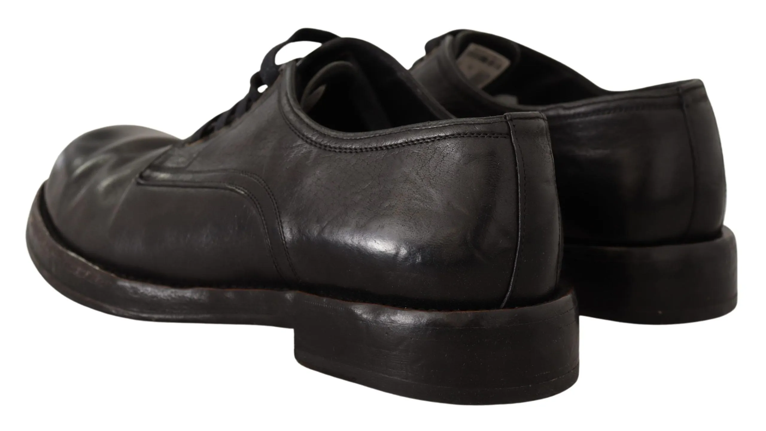 NULL Dolce & Gabbana Elegant Black Leather Men's Dress Shoes