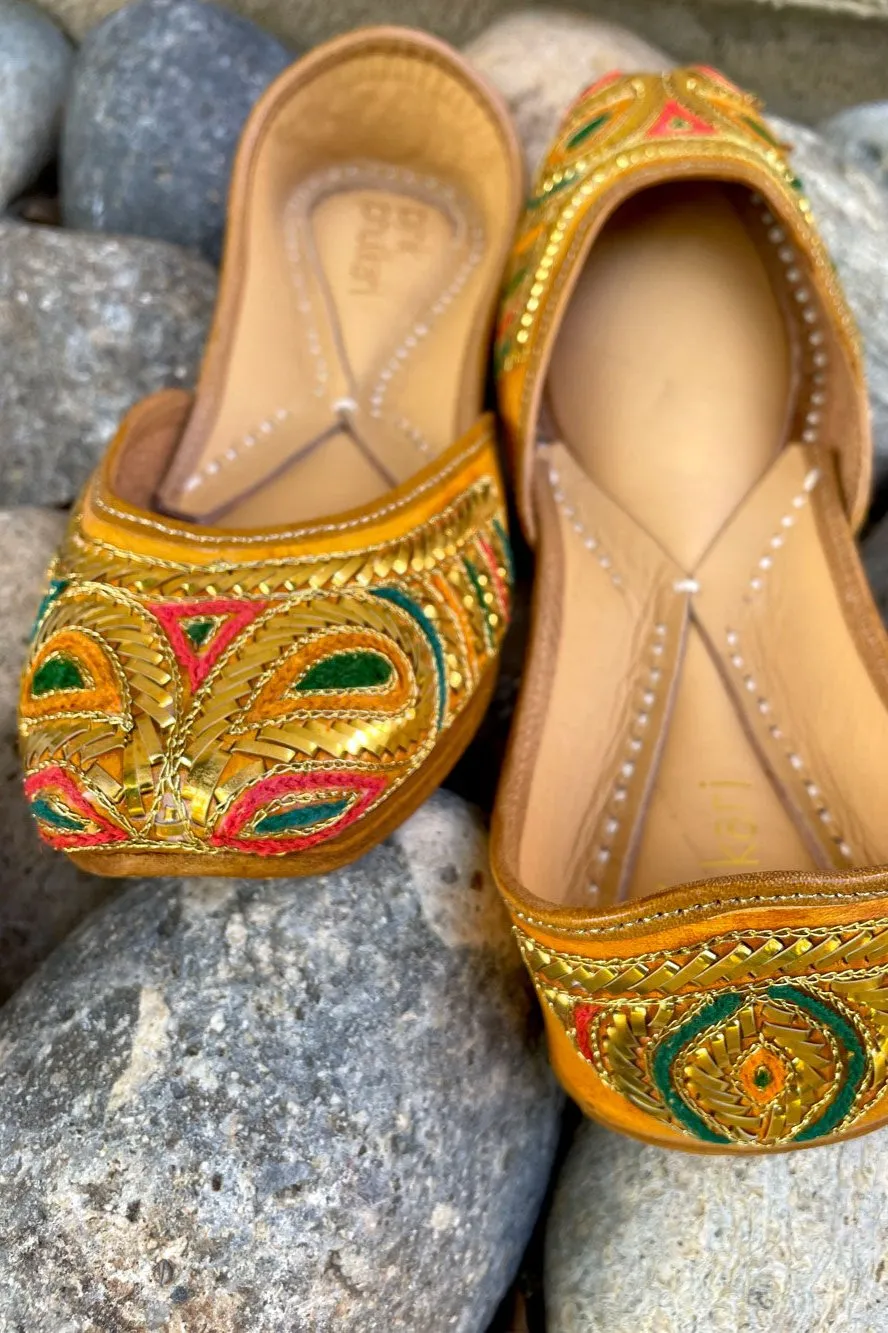 Women's Punjabi Jutti M05 Patent Leather Shoes Flats