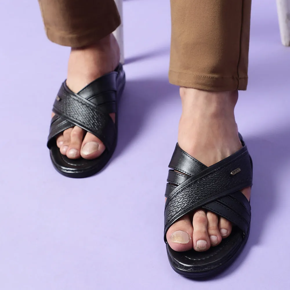 Coolers Casual Black Slippers For Men DON By Liberty Clog Slippers