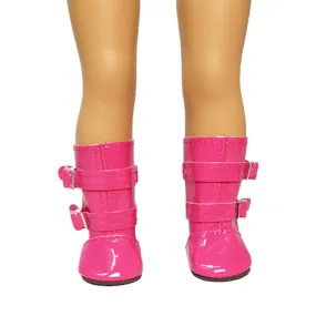 Adidas Crochet Shoes Hot Pink Buckle Boots for 18-inch dolls