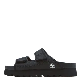 Santa Monica Sunrise Slide 2-b Jet Black Ballerina Slippers Clipart