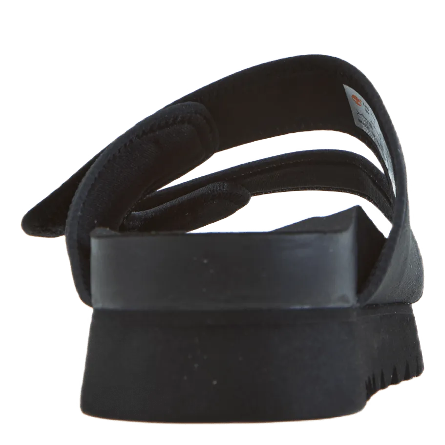 Golden Goose Slippers With Fur Santa Monica Sunrise Slide 2-b Jet Black