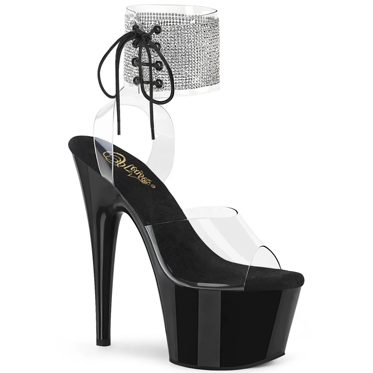 ADORE-791-2RS Pleaser Clear/Black Sexy Platform Shoes (Pole Dancing Heels) Best Price Asics Running Shoes