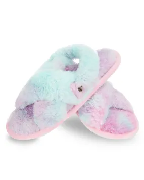Kids' Tie Dye Crosshatched Plush Slippers Sierra Trading Post Slippers